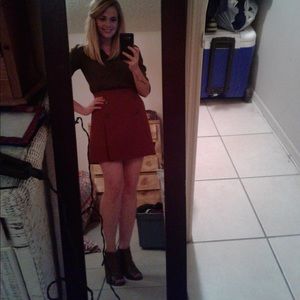 Forever 21 70s Style Burnt Orange Skirt